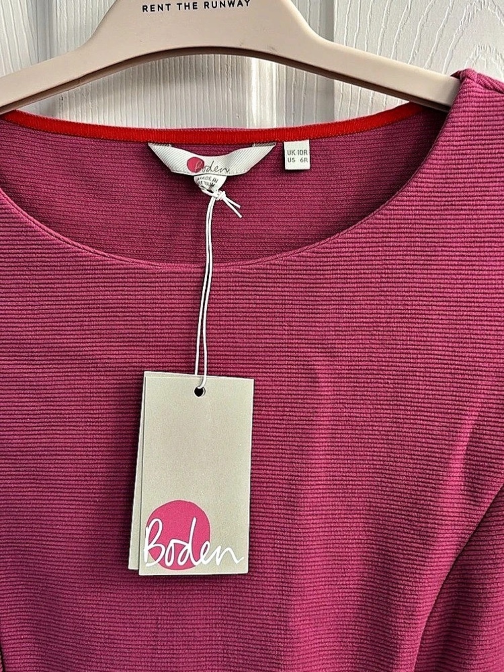 Boden Supersoft Boat Neck Pink dress
